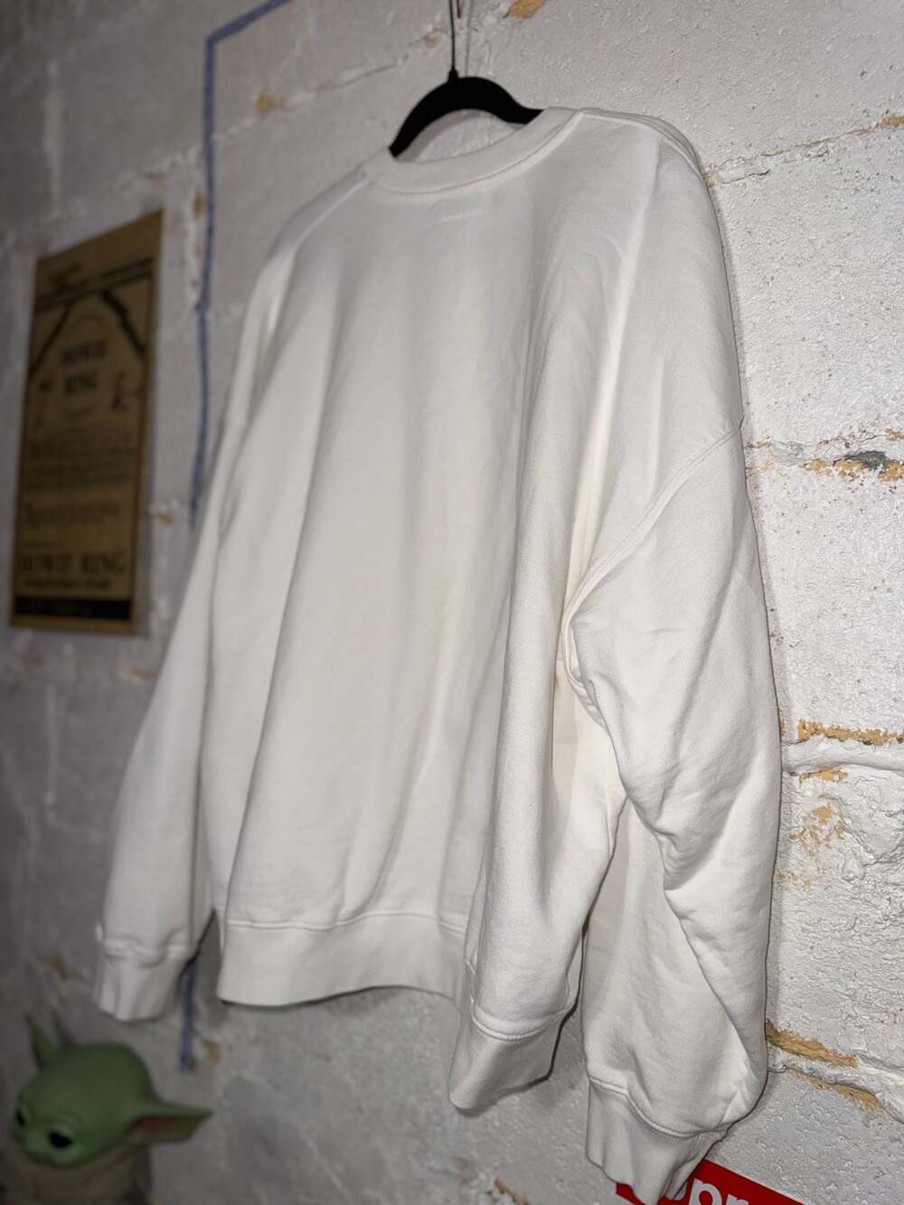 Anine Bing Miles Sweatshirt Rock N Roll Never Dies in Ivory - Picture 9 of 12